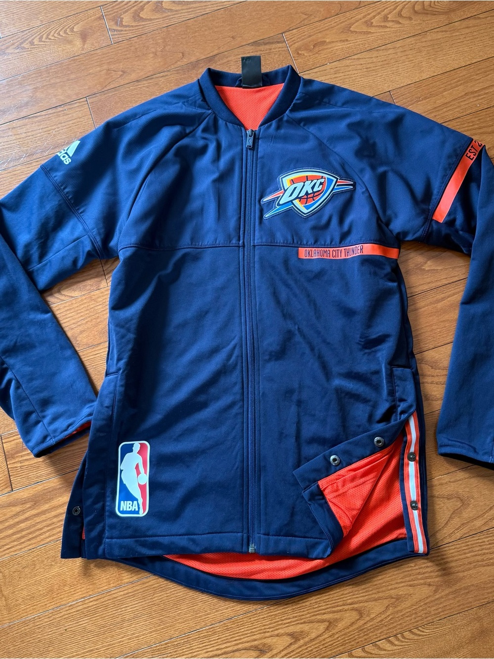 adidas Oklahoma City Thunder Navy and Orange Jacket